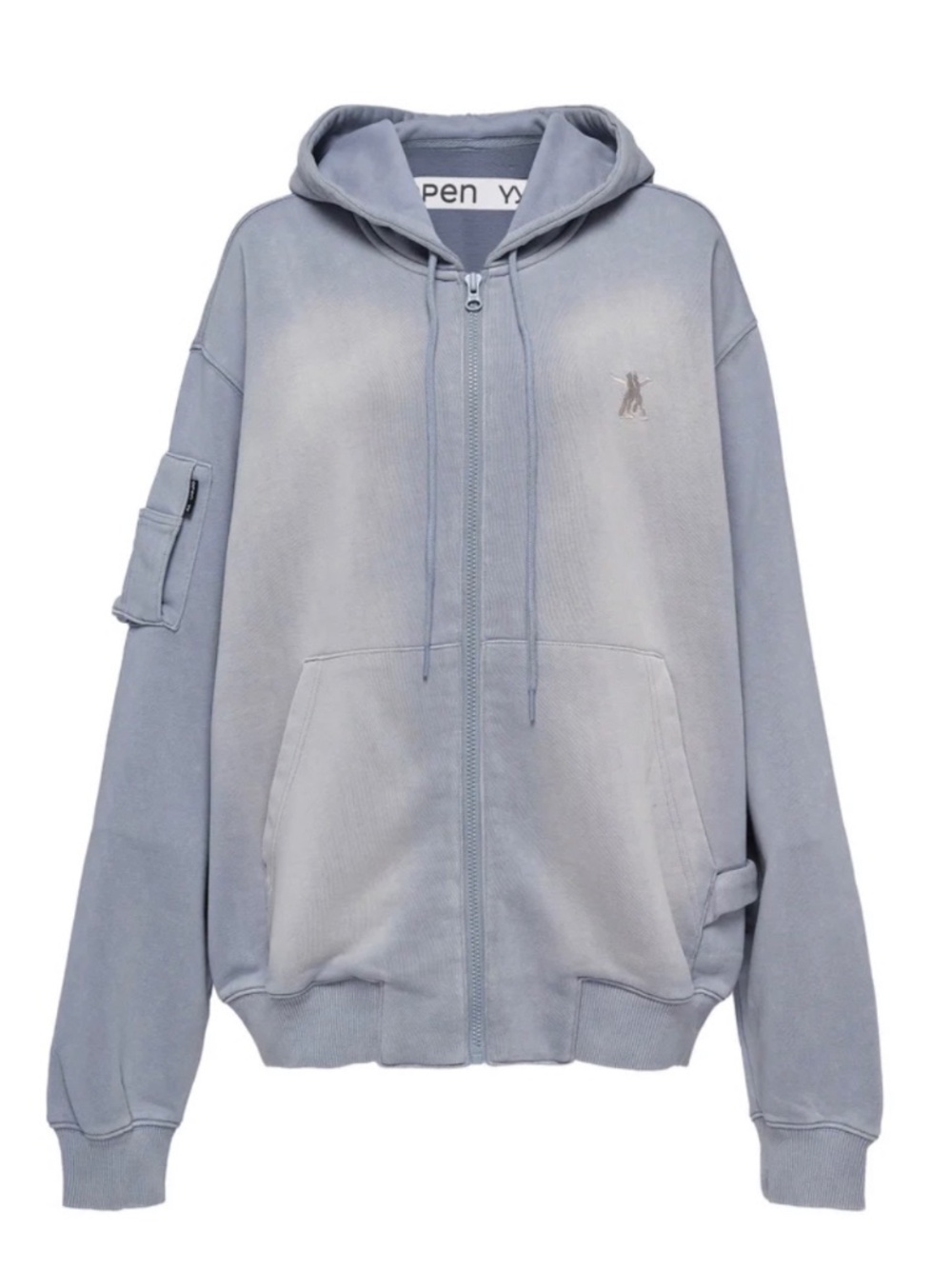 OPEN YY POCKET WASHED BOX HOODIE (Blue)